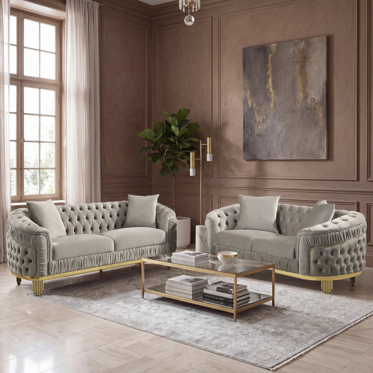 Valorie 2 - Piece Velvet Living Room Set