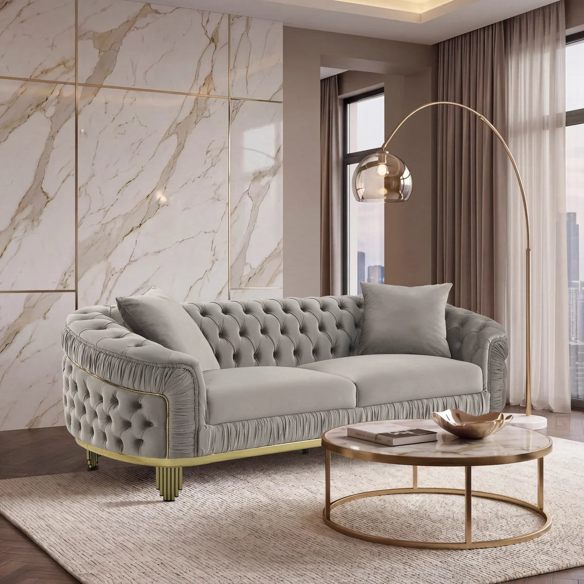 Valorie 3 - Piece Velvet Living Room Set